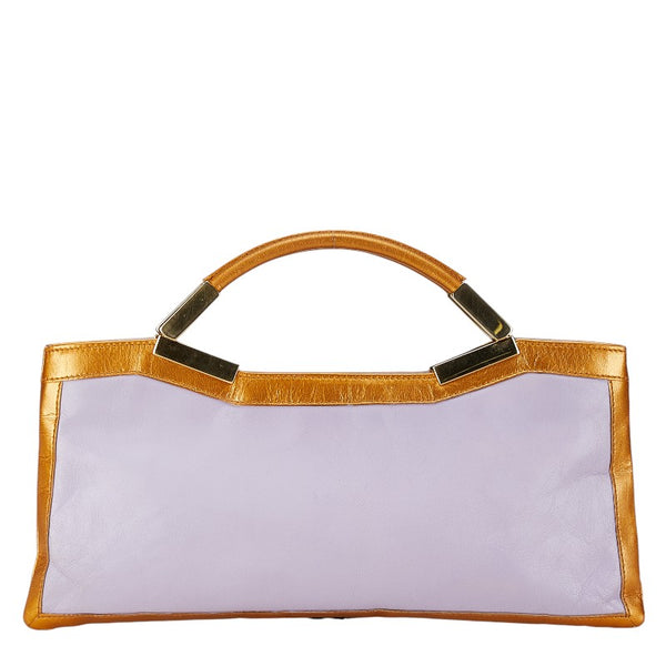 フェンディ ハンドバッグ パープル ゴールド レザー レディース FENDI 【中古】