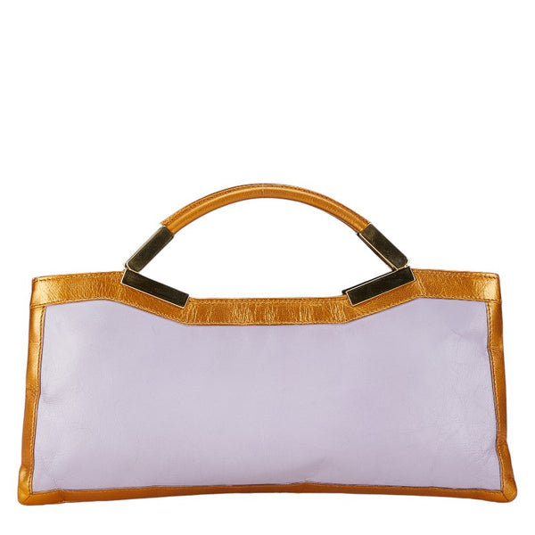 フェンディ ハンドバッグ パープル ゴールド レザー レディース FENDI 【中古】