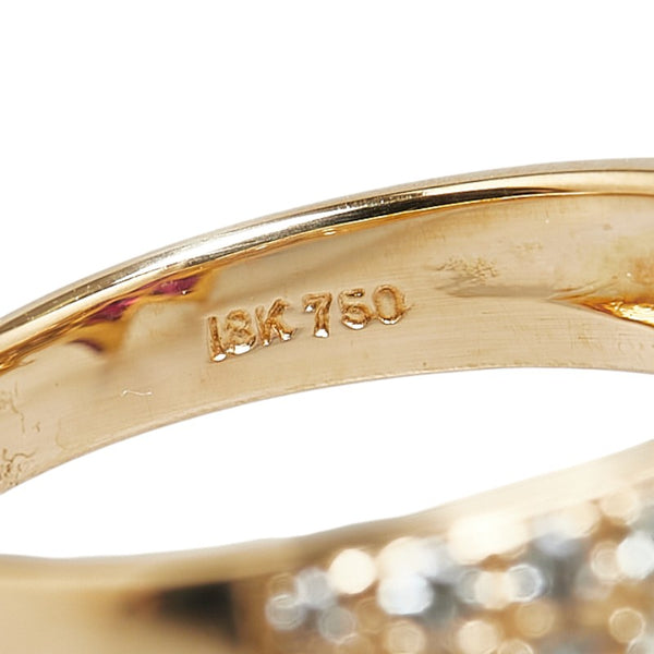 K18YG イエローゴールド ルビー1.17ct ダイヤ0.29ct リング 指輪 レディース 11.5号 【中古】