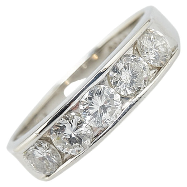 Pt900 プラチナ ダイヤ1.01ct 一文字 リング 指輪 レディース 11号 【中古】