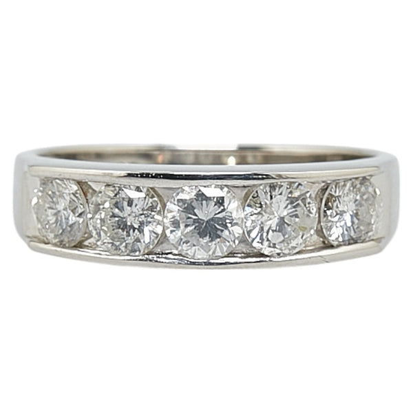 Pt900 プラチナ ダイヤ1.01ct 一文字 リング 指輪 レディース 11号 【中古】
