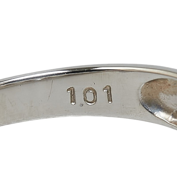 Pt900 プラチナ ダイヤ1.01ct 一文字 リング 指輪 レディース 11号 【中古】