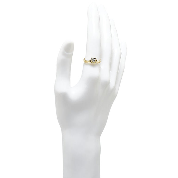 ノーブランド K18YG イエローゴールド ダイヤ0.24ct ハートモチーフ リング 指輪 レディース no brand 16号 【中古】