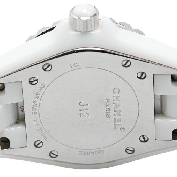 シャネル J12 12Pダイヤ 33mm ブレスレットベルト 腕時計 H1628 クオーツ ホワイト文字盤 ホワイトセラミック レディース CHANEL 【中古】