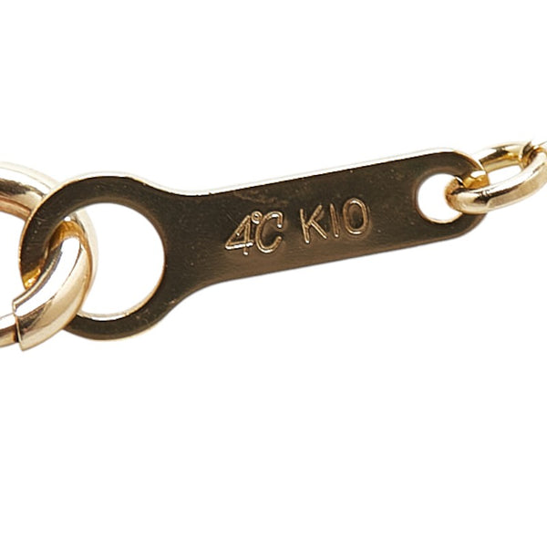 ヨンドシー K10YG イエローゴールド ダイヤ ホースシュー 馬蹄 モチーフ ペンダントネックレス レディース 4℃ 【中古】