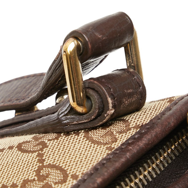 グッチ GGキャンバス シェリーライン 斜め掛け ショルダーバッグ 144388 ベージュ ブラウン キャンバス レザー レディース GUCCI 【中古】