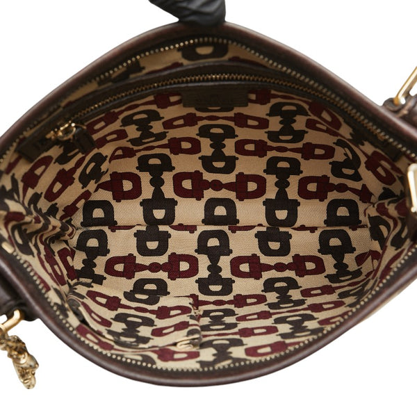 グッチ GGキャンバス シェリーライン 斜め掛け ショルダーバッグ 144388 ベージュ ブラウン キャンバス レザー レディース GUCCI 【中古】