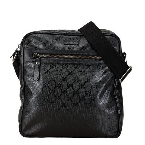 グッチ GGインプリメ ポシェット 斜めがけ ショルダーバッグ 201448 ブラック PVC レザー レディース GUCCI 【中古】