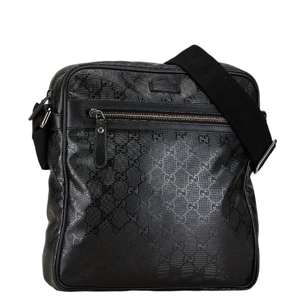 グッチ GGインプリメ ポシェット 斜めがけ ショルダーバッグ 201448 ブラック PVC レザー レディース GUCCI 【中古】