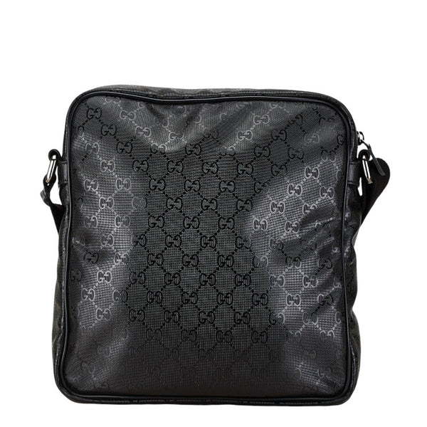 グッチ GGインプリメ ポシェット 斜めがけ ショルダーバッグ 201448 ブラック PVC レザー レディース GUCCI 【中古】