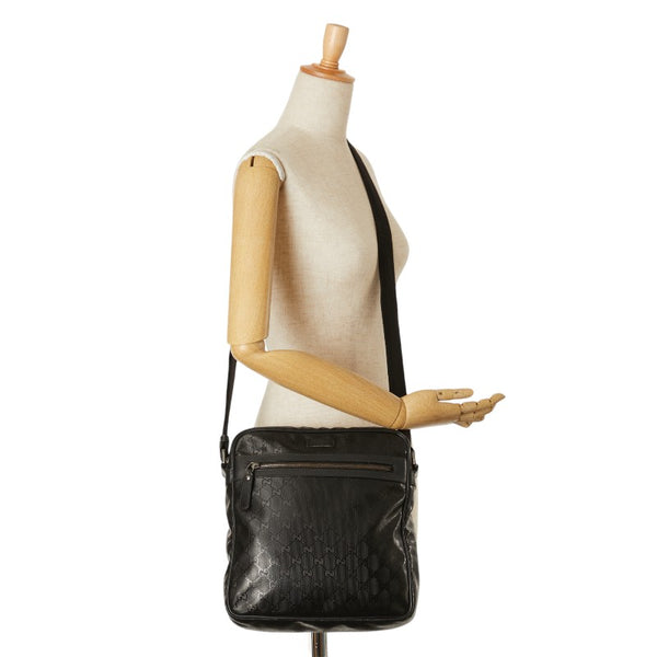 グッチ GGインプリメ ポシェット 斜めがけ ショルダーバッグ 201448 ブラック PVC レザー レディース GUCCI 【中古】