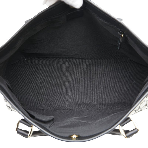 グッチ GGキャンバス トートバッグ ハンドバッグ 257302 ブラック グレー キャンバス レザー レディース GUCCI 【中古】