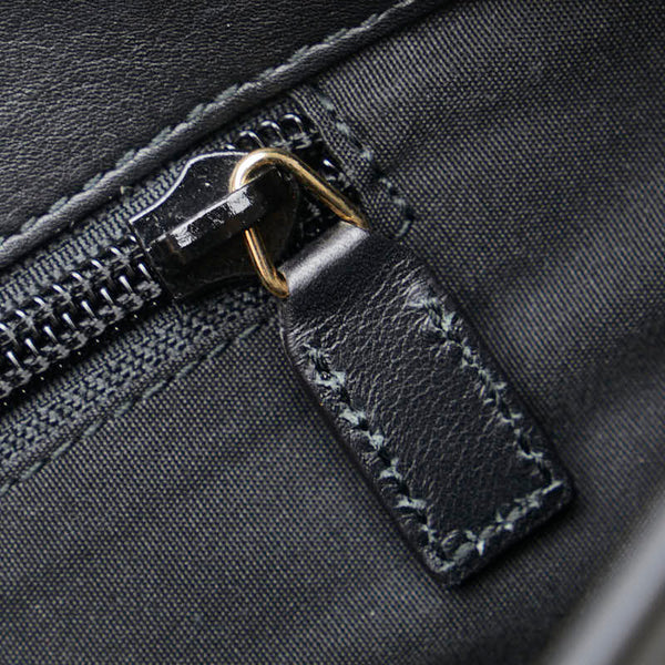 グッチ GGキャンバス トートバッグ ハンドバッグ 257302 ブラック グレー キャンバス レザー レディース GUCCI 【中古】