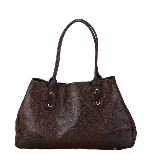 グッチ グッチシマ プリンシー トートバッグ ハンドバッグ 163805 ブラウン レザー レディース GUCCI 【中古】