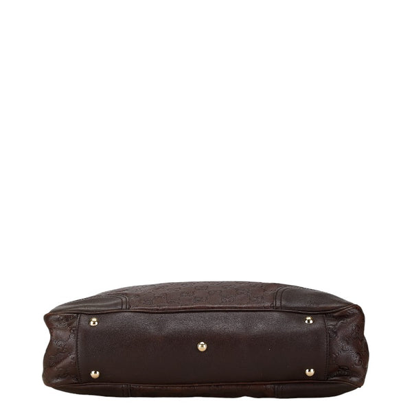 グッチ グッチシマ プリンシー トートバッグ ハンドバッグ 163805 ブラウン レザー レディース GUCCI 【中古】