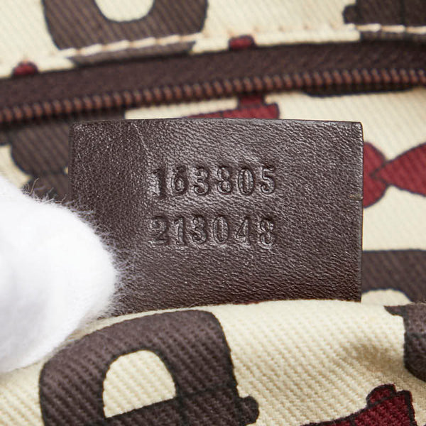 グッチ グッチシマ プリンシー トートバッグ ハンドバッグ 163805 ブラウン レザー レディース GUCCI 【中古】