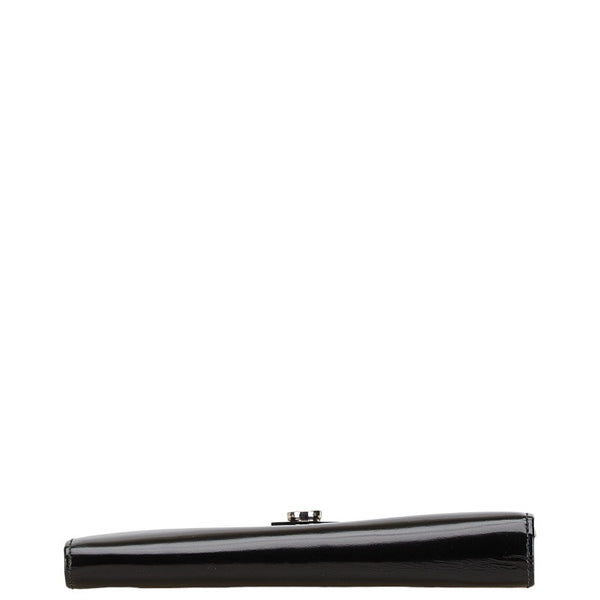 サルヴァトーレフェラガモ ガンチーニ 長財布 ブラック シルバー レザー レディース Salvatore Ferragamo 【中古】