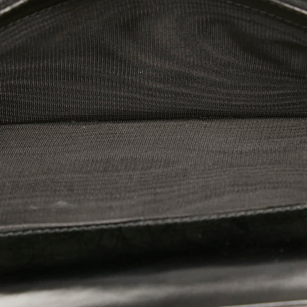 サルヴァトーレフェラガモ ガンチーニ 長財布 ブラック シルバー レザー レディース Salvatore Ferragamo 【中古】