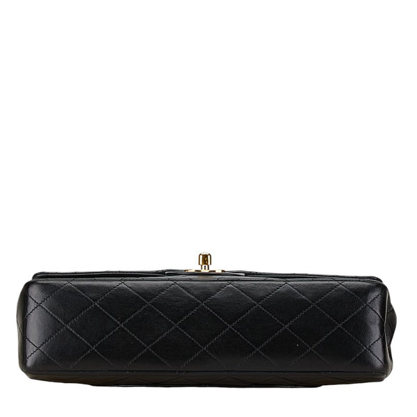 シャネル マトラッセ25 ダブルフラップ ココマーク チェーン ショルダーバッグ ブラック ラムスキン レディース CHANEL 【中古】
