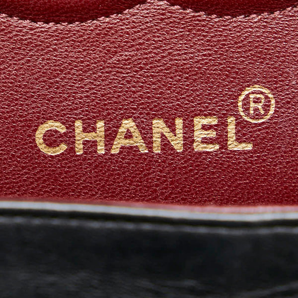 シャネル マトラッセ25 ダブルフラップ ココマーク チェーン ショルダーバッグ ブラック ラムスキン レディース CHANEL 【中古】