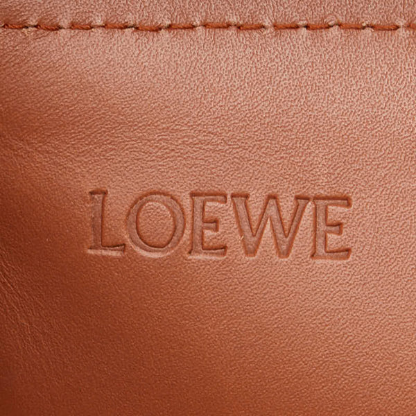 ロエベ アナグラム クッション トートバッグ ベージュ ブラウン キャンバス レザー レディース LOEWE 【中古】