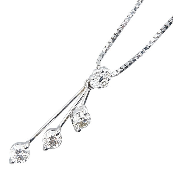 ノーブランド K18WG ホワイトゴールド ダイヤ0.73ct ネックレス レディース no brand 【中古】