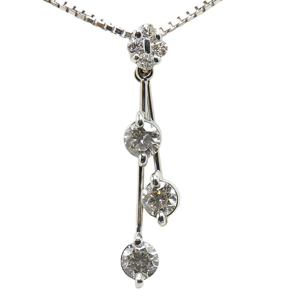 ノーブランド K18WG ホワイトゴールド ダイヤ0.73ct ネックレス レディース no brand 【中古】