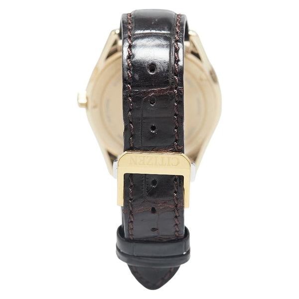 シチズン ザ シチズン アイコニック ネイチャー コレクション 和紙文字盤250本限定モデル 腕時計 AQ4102-01X クオーツ ブラウン文字盤 スーパーチタニウム/ワニ革バンド メンズ CITIZEN 【中古】