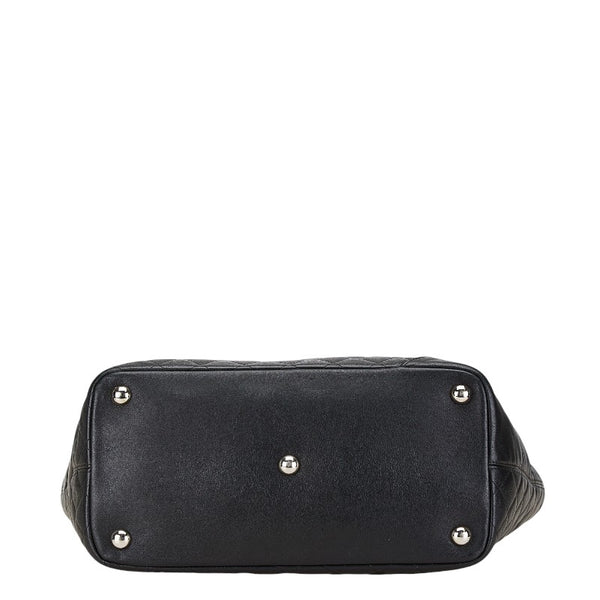 シャネル カンボンライン ココマーク ラージ トートバッグ A25169 ブラック レザー エナメル レディース CHANEL 【中古】