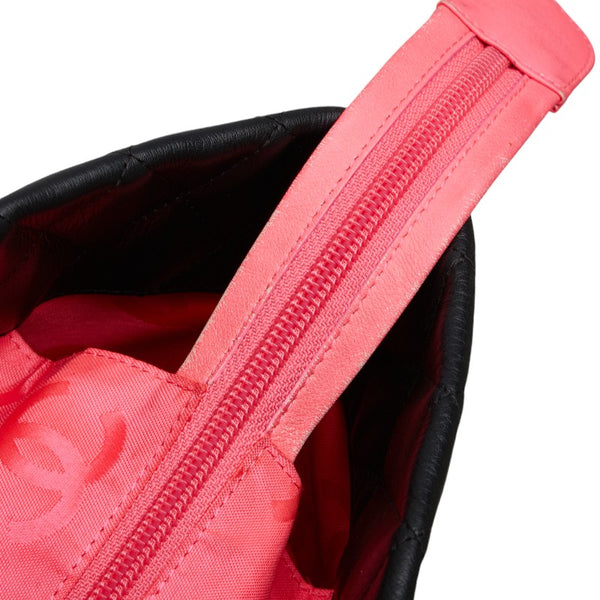 シャネル カンボンライン ココマーク ラージ トートバッグ A25169 ブラック レザー エナメル レディース CHANEL 【中古】