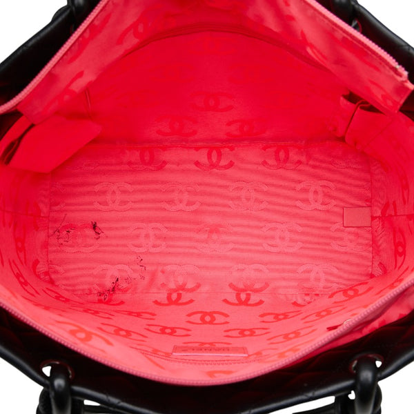 シャネル カンボンライン ココマーク ラージ トートバッグ A25169 ブラック レザー エナメル レディース CHANEL 【中古】