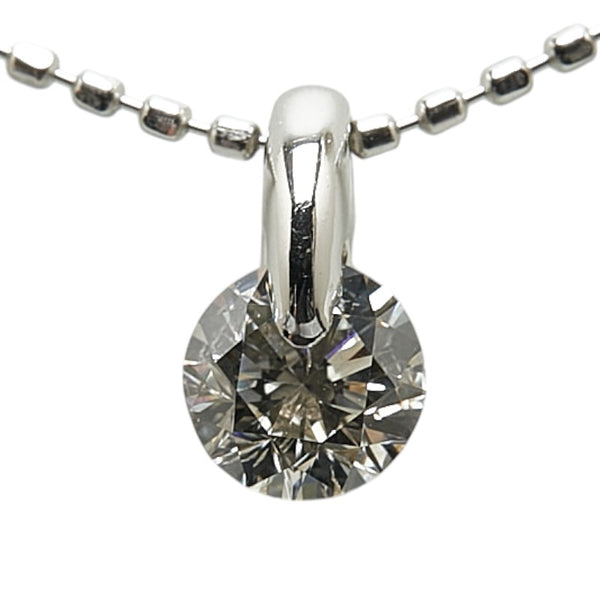 Pt900 プラチナ Pt850 プラチナ ダイヤ0.37ct ネックレス レディース 【中古】