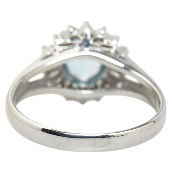 ノーブランド Pt900 プラチナ アクアマリン0.74ct ダイヤ0.16ct リング 指輪 レディース no brand 11号 【中古】