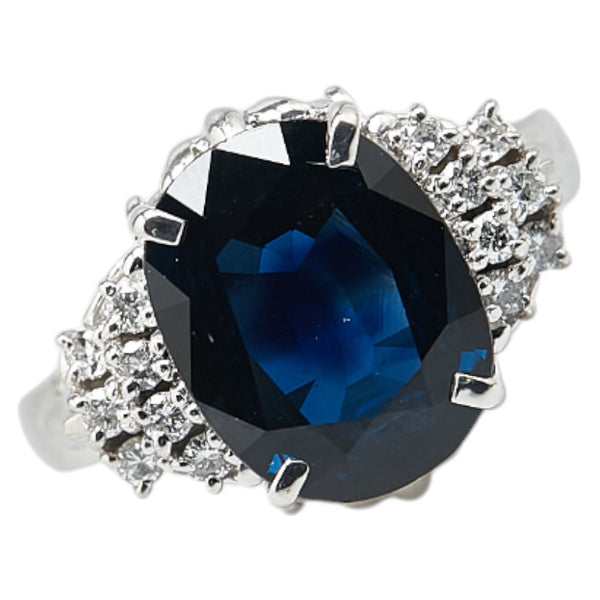 Pt900 プラチナ サファイア4.01ct ダイヤ0.14ct リング 指輪 レディース 14.5号 【中古】