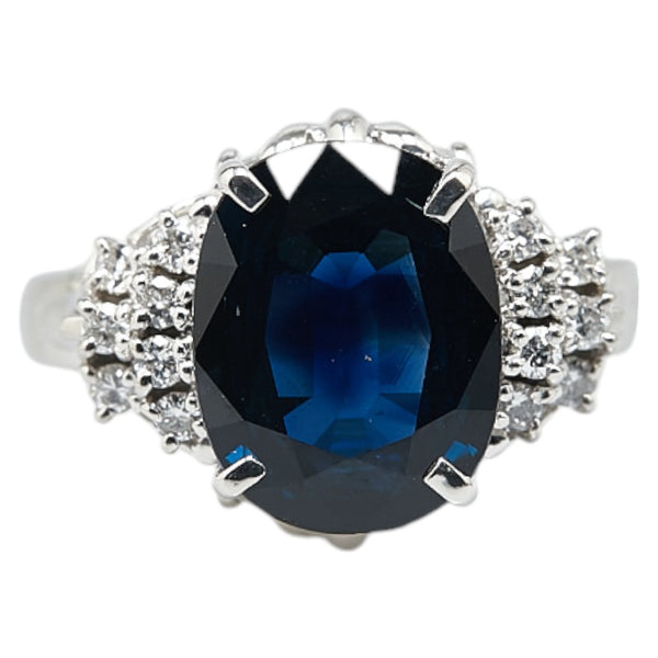 Pt900 プラチナ サファイア4.01ct ダイヤ0.14ct リング 指輪 レディース 14.5号 【中古】