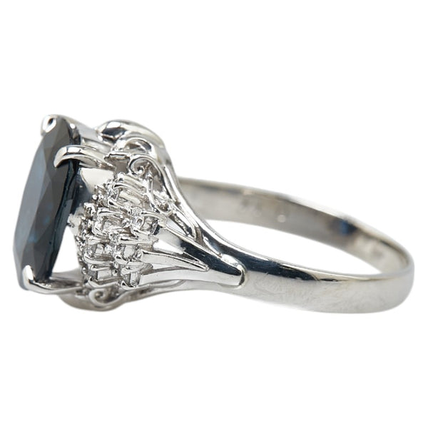 Pt900 プラチナ サファイア4.01ct ダイヤ0.14ct リング 指輪 レディース 14.5号 【中古】