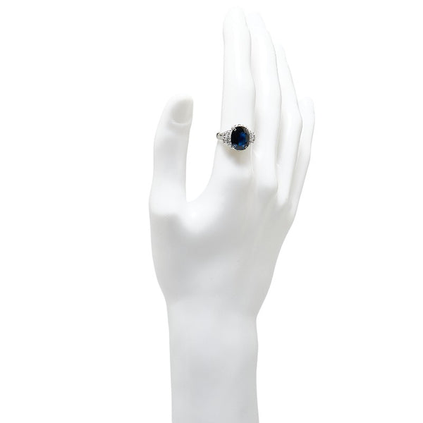 Pt900 プラチナ サファイア4.01ct ダイヤ0.14ct リング 指輪 レディース 14.5号 【中古】