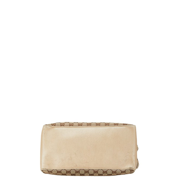 グッチ GGキャンバス トートバッグ ハンドバッグ 109141 ベージュ アイボリー キャンバス レザー レディース GUCCI 【中古】