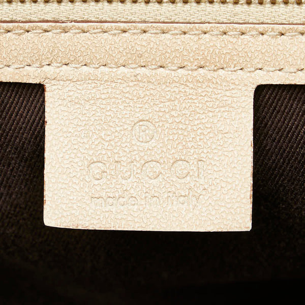 グッチ GGキャンバス トートバッグ ハンドバッグ 109141 ベージュ アイボリー キャンバス レザー レディース GUCCI 【中古】