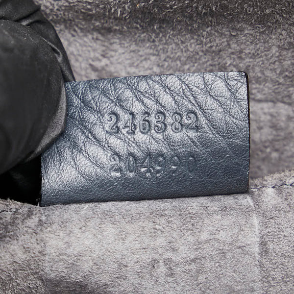 グッチ ショルダーバッグ 246382 ダークグレー レザー レディース GUCCI 【中古】