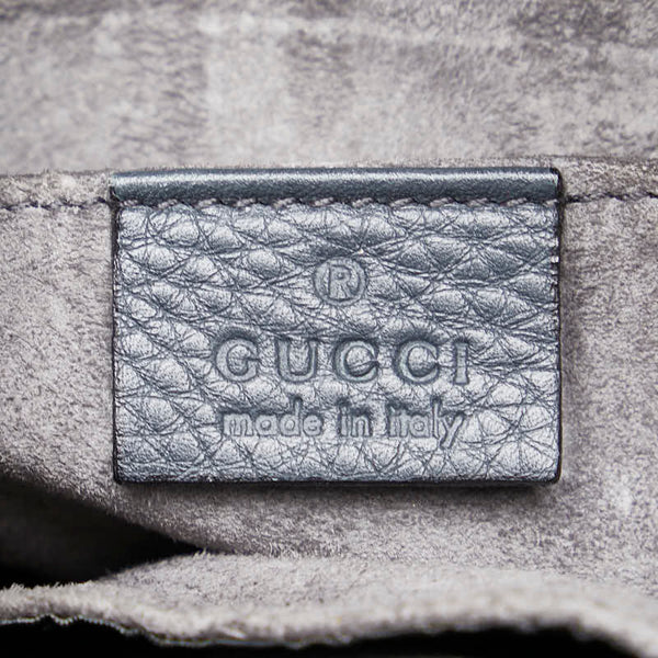 グッチ ショルダーバッグ 246382 ダークグレー レザー レディース GUCCI 【中古】