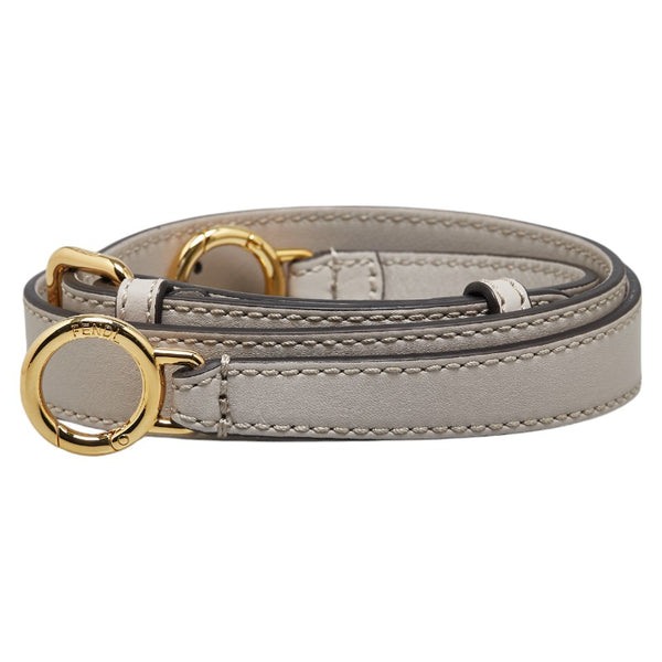 フェンディ ショルダーストラップ グレー ゴールド レザー レディース FENDI 【中古】