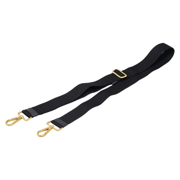 プラダ ショルダーストラップ ブラック ゴールド キャンバス レザー レディース PRADA 【中古】