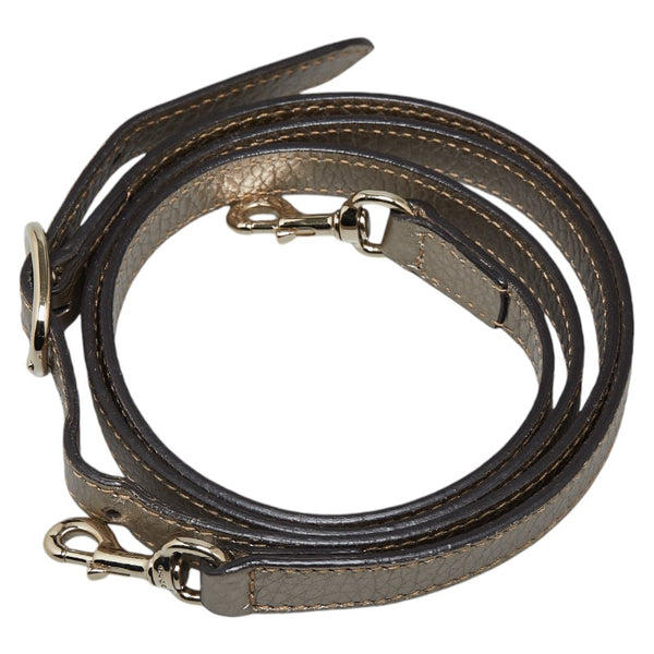グッチ ショルダーストラップ シルバー ゴールド レザー レディース GUCCI 【中古】