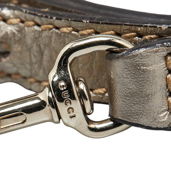 グッチ ショルダーストラップ シルバー ゴールド レザー レディース GUCCI 【中古】