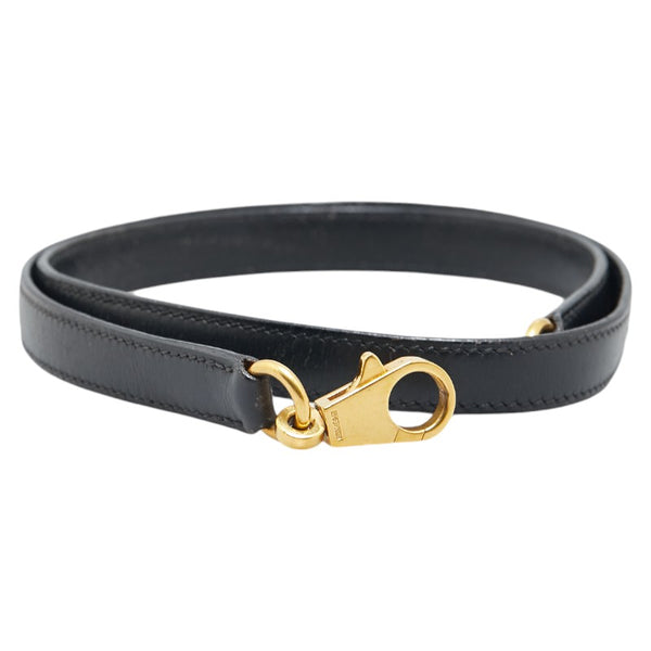 エルメス ショルダーストラップ ブラック ゴールド ボックスカーフ レディース HERMES 【中古】