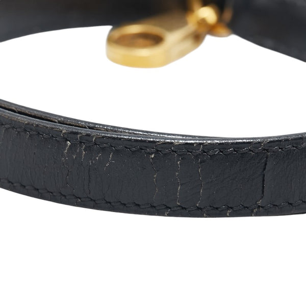 エルメス ショルダーストラップ ブラック ゴールド ボックスカーフ レディース HERMES 【中古】