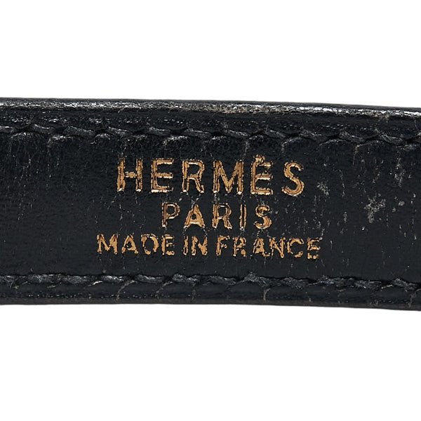 エルメス ショルダーストラップ ブラック ゴールド ボックスカーフ レディース HERMES 【中古】