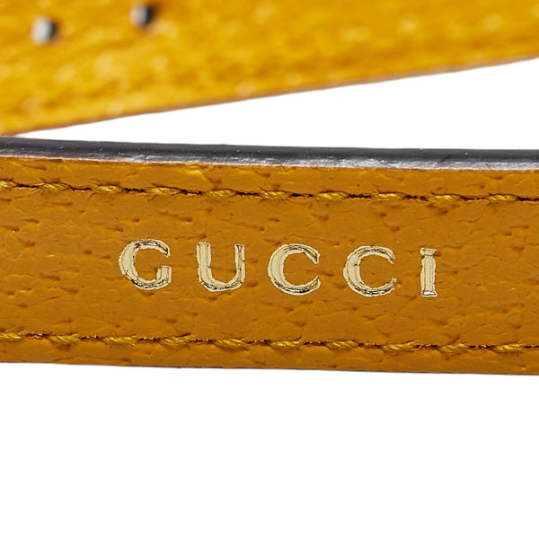 グッチ バンブー用 ショルダーストラップ イエロー ゴールド レザー レディース GUCCI 【中古】