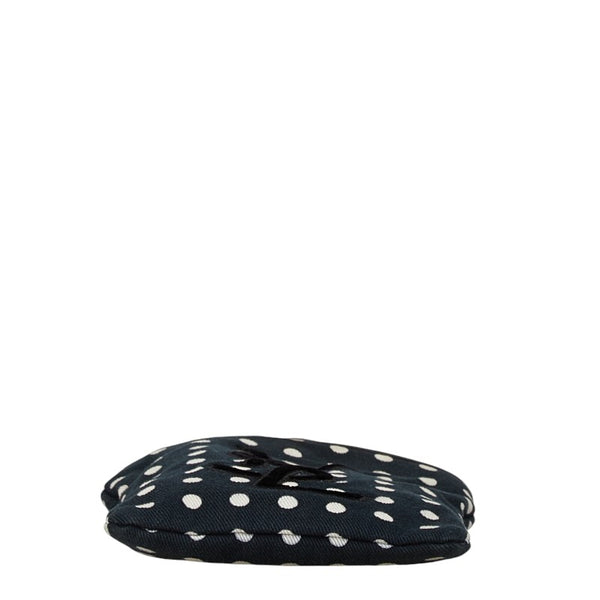 サンローラン ドット 水玉 斜め掛け ショルダーバッグ ブラック ホワイト キャンバス レザー レディース SAINT LAURENT 【中古】